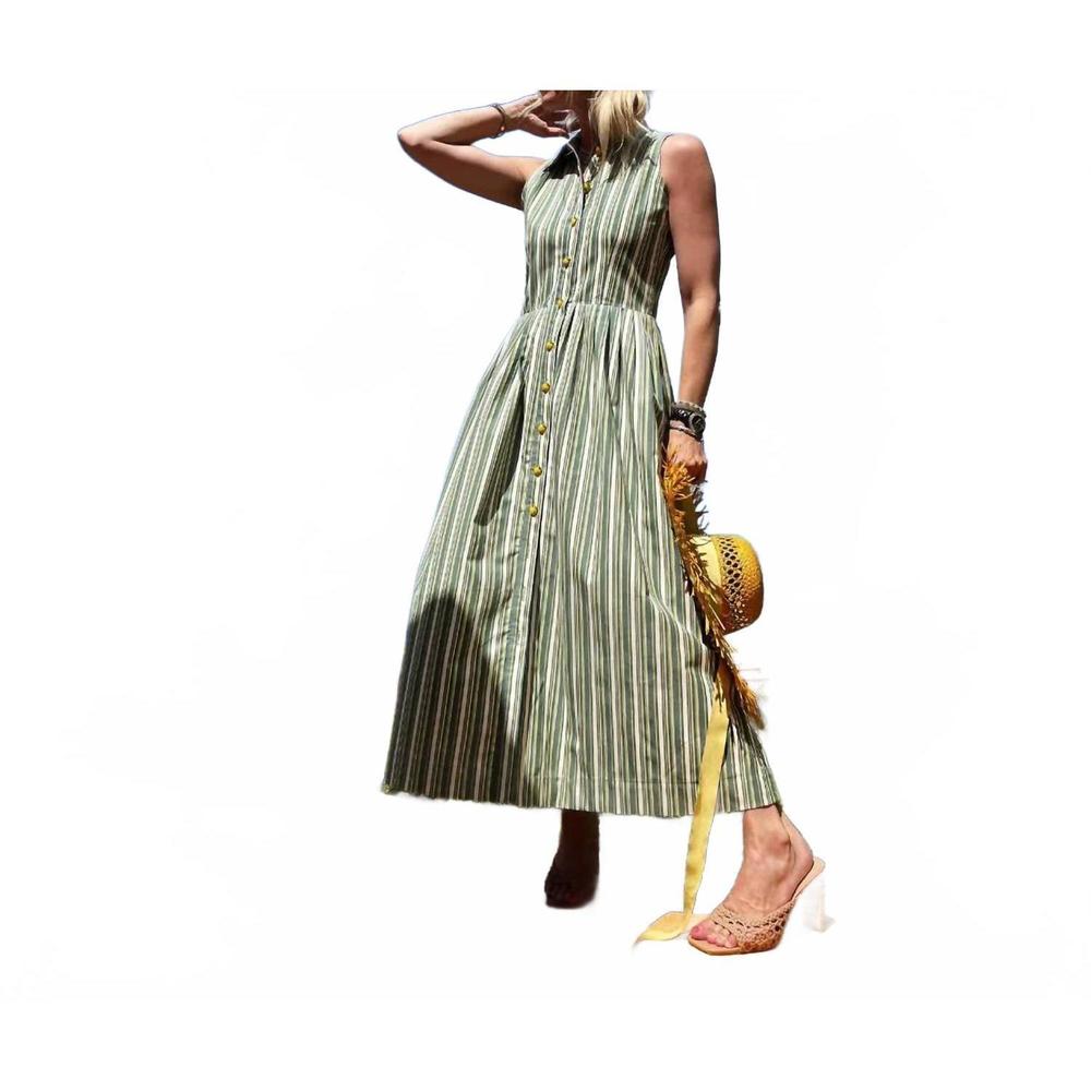 NEW BURU lemon sleeveless twist dress in green - Picture 2 of 4